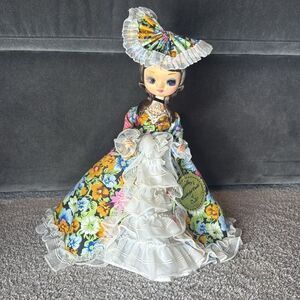 Collectible Vintage Big Eyed Bradley Doll Floral Dress from 1977 *READ